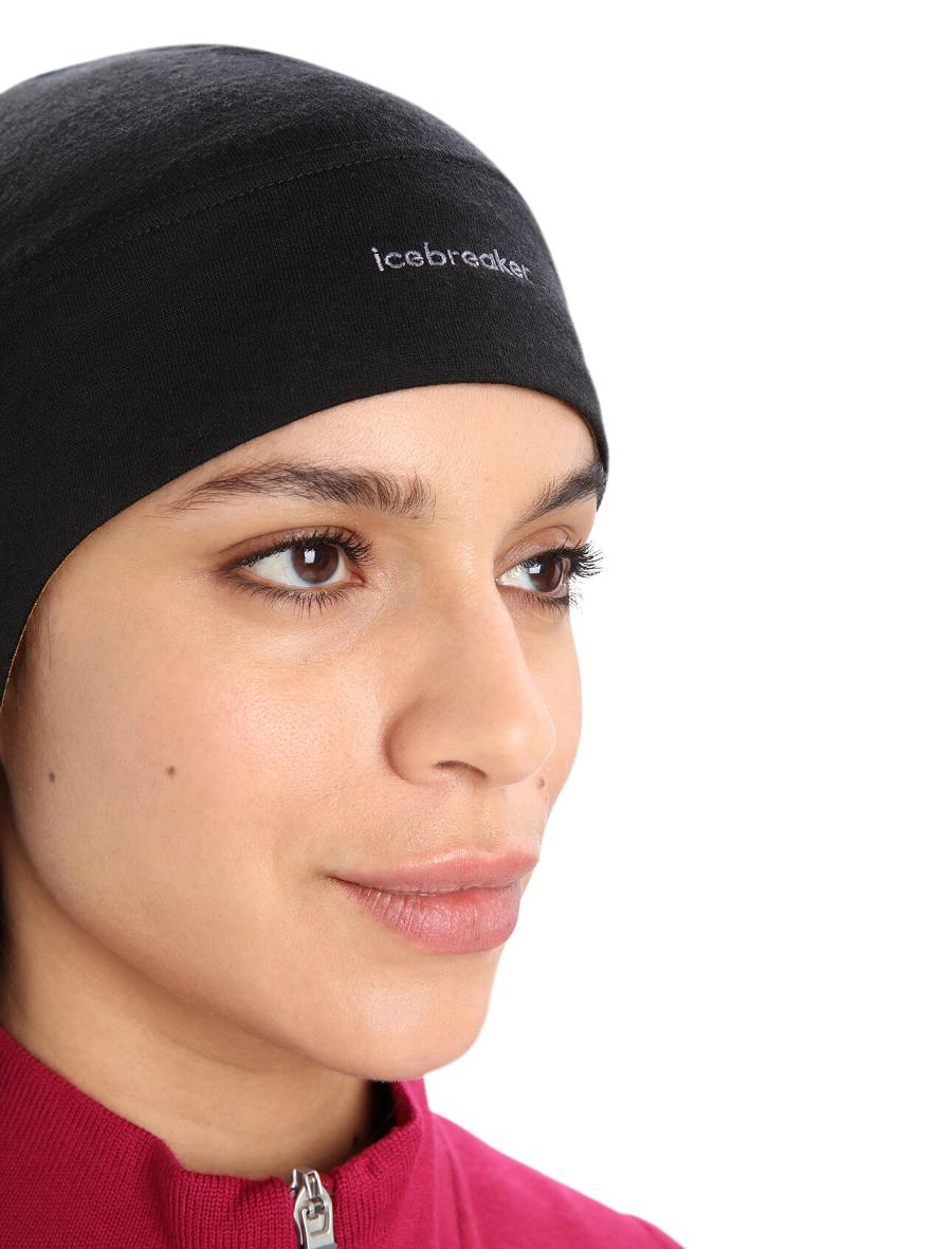 Icebreaker Unisex Merino Quantum Beanie Naisten Hatut Mustat | FI 1472MQZA